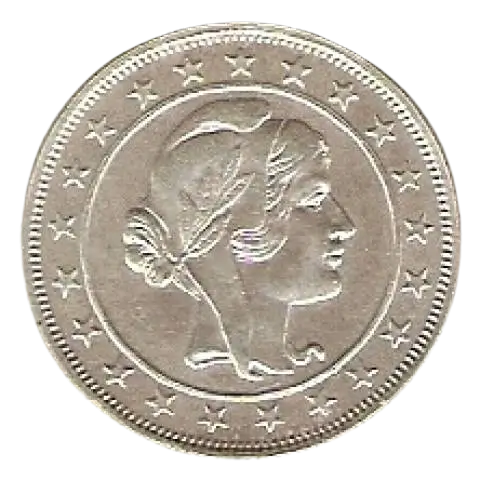 moeda de prata de 2000 reis 1924 República Dos Estados Unidos Do Brasil - Moedas Raras 1