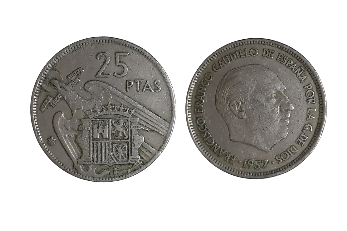 Moeda 25 Pesetas 1957 Espanha – História, Valor e Segredos Numismáticos!